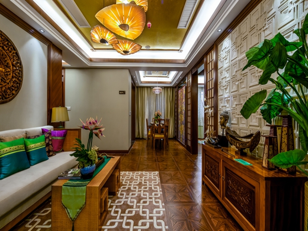 大理汇宁豪品-104平东南亚风格装修效果图-创艺装饰cy1997